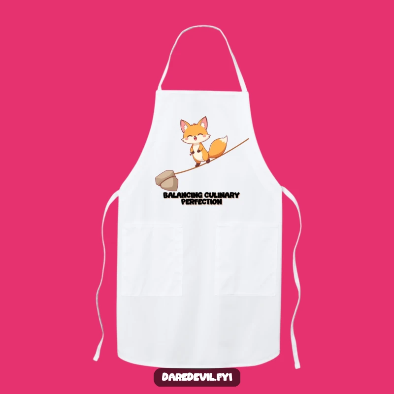 Funny Joyful Fox Tightrope Apron: Cook with Finesse and Fun!