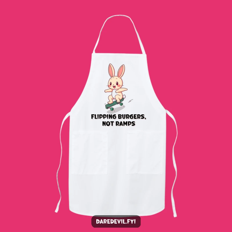 Funny Bunny Skater Apron: Cook with Speed in this Funny Gift