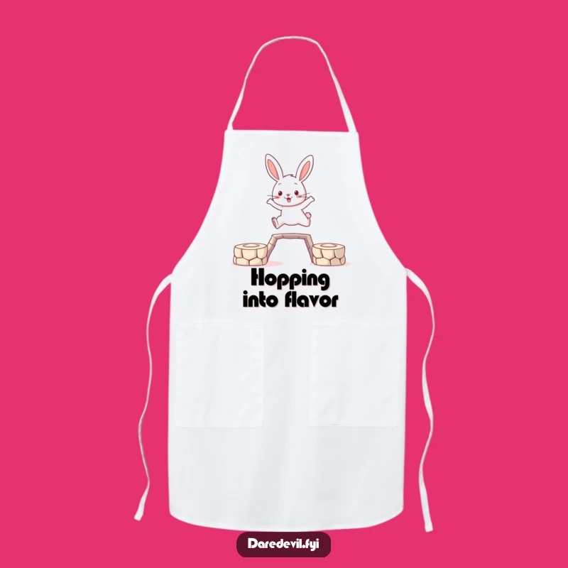 Funny Brave Rabbit Leaping Apron: Cook with Courage and Flair!