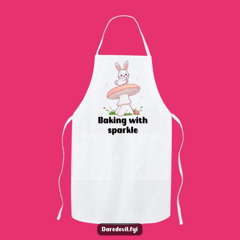 Funny Bunny Mushroom Apron: Whimsical Kitchen Humor for a Cook's Gift