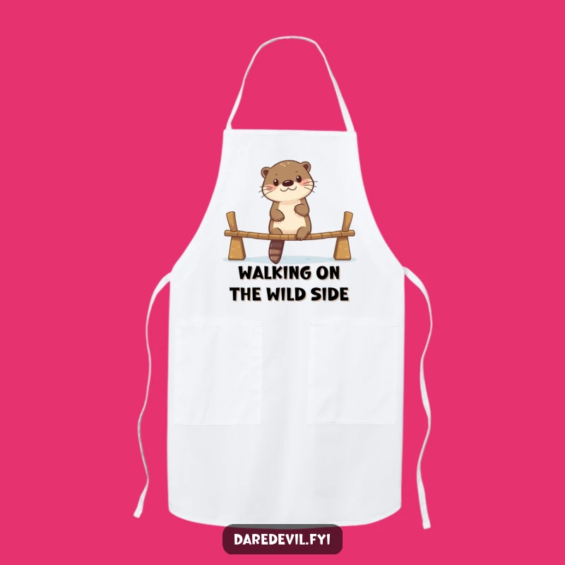 Funny Otter Bridge Crossing Apron: Cook with Courage and Comedy
