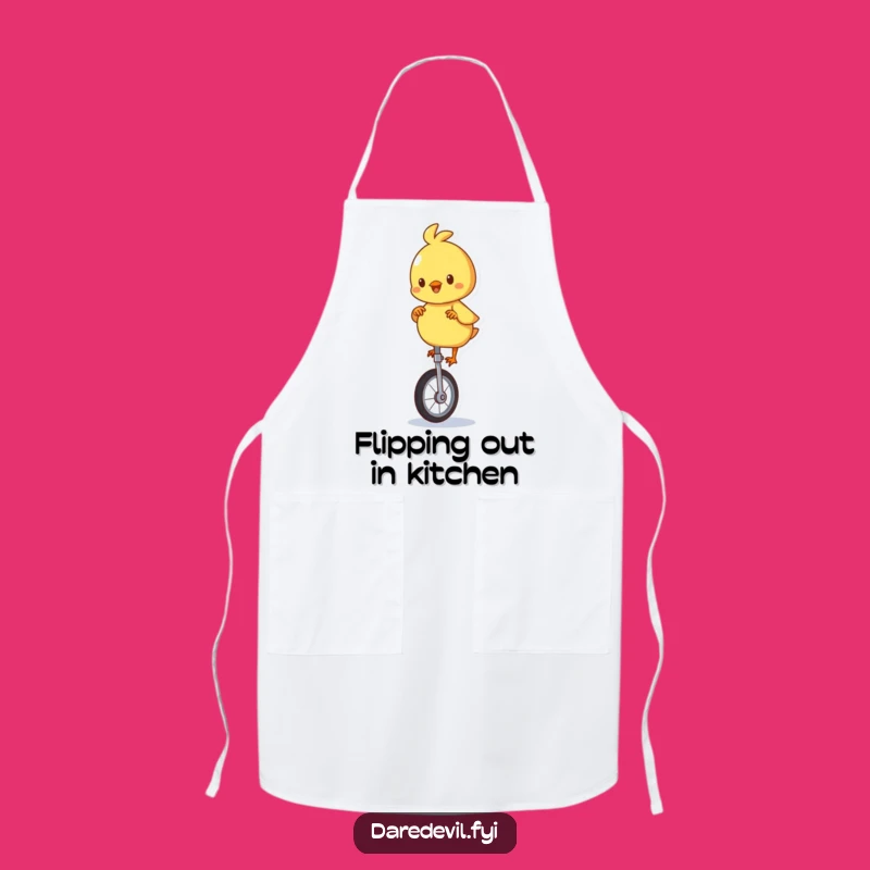 Funny Playful Chick Unicycle Apron: Chef Bird Bib, Superb Funny Gift