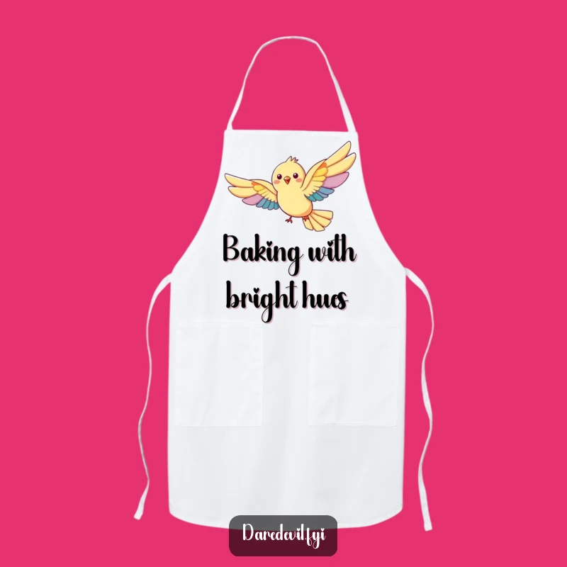 Funny Rainbow Bird Apron: Vibrant Kitchen Wear for Cheerful Cooks, Perfect Funny Gift