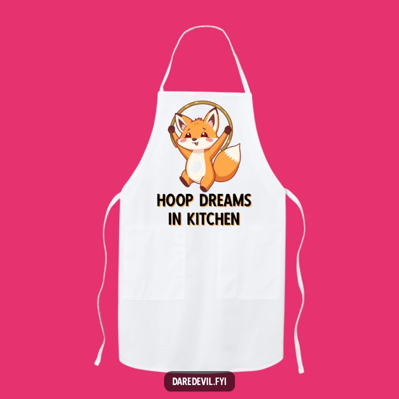 Funny Fox Hoop Jump Apron: Kitchen Animal Humor Wear, Perfect Funny Gift