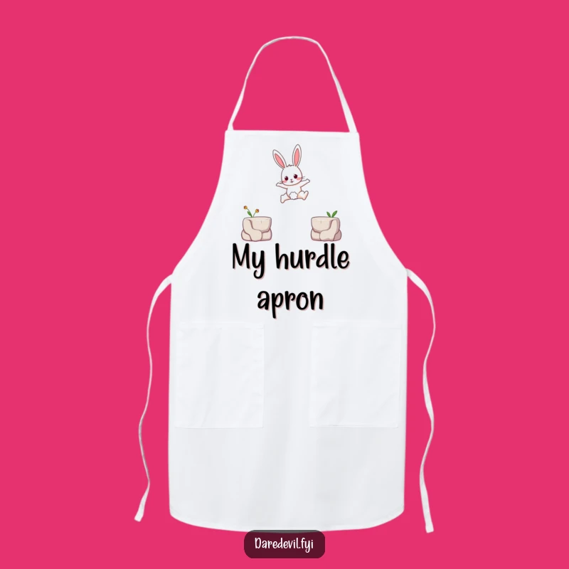 Funny Brave Rabbit Apron: Leaping Bunny Action, Chef Funny Gift