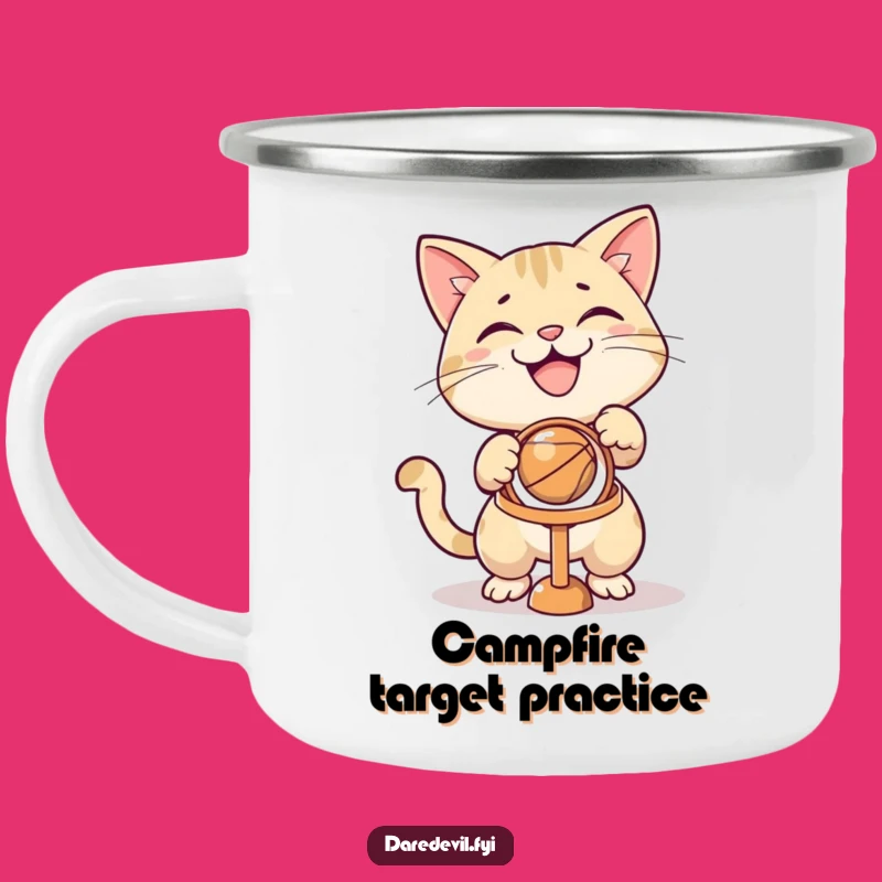 Funny Cat Target Mug - Durable & Hilarious Outdoor Game Companion