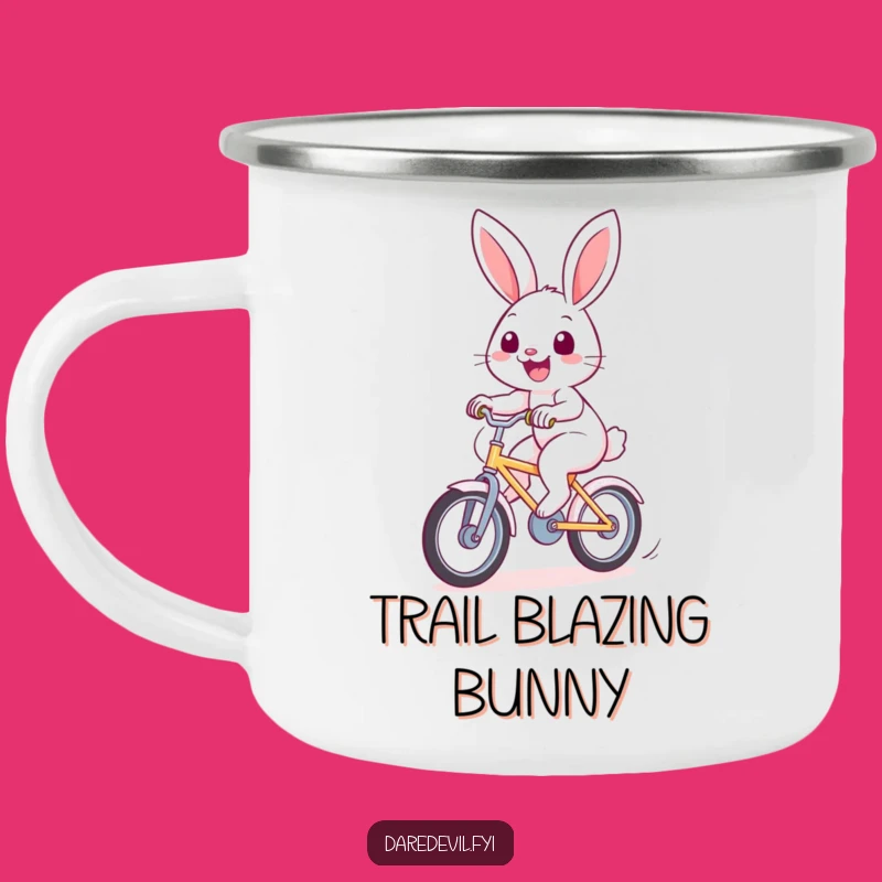 Funny Rabbit Bicycle Camping Mug: Hilarious Outdoor Companion for Cheerful Campers!