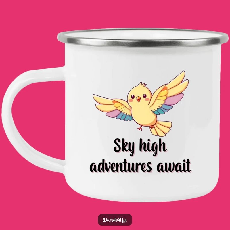 Funny Rainbow Bird Camping Mug: Durable & Hilarious Outdoor Drinkware, Perfect Funny Gift