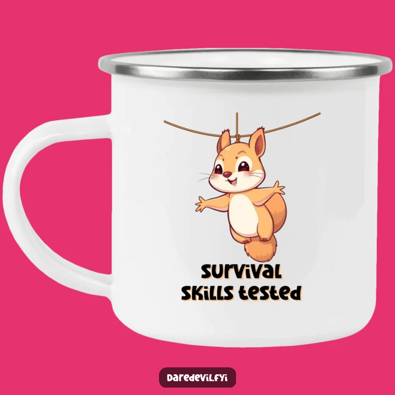 Funny Squirrel Camping Mug: Hilarious Dangle Design for Outdoor Adventures!