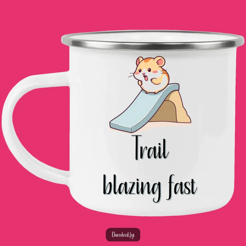 Funny Hamster Camping Mug: Tiny Slide Adventure Cup - Durable & Hilarious Rodent Gift!