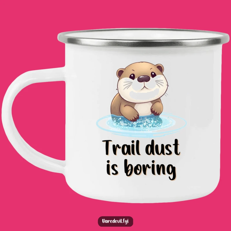 Funny Otter Glitter Camping Mug: Durable & Hilarious Outdoor Drinkware, Perfect Funny Gift