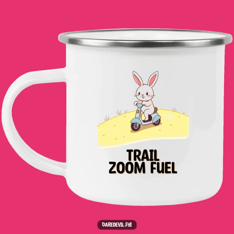 Funny Rabbit Scooter Camping Mug - Sip Fast with Outdoor Cheer Gift
