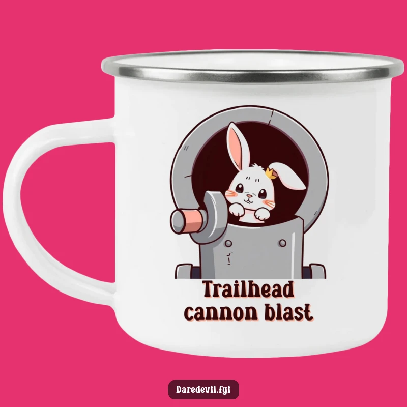 Funny Rabbit Cannon Camping Mug: Adventure Ready for Your Next Hilarious Trip!