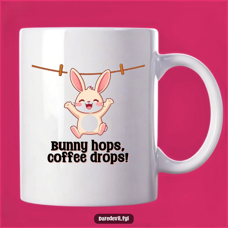 Funny Rabbit Clothesline Mug: Swing into Fun with a Hilarious Gift