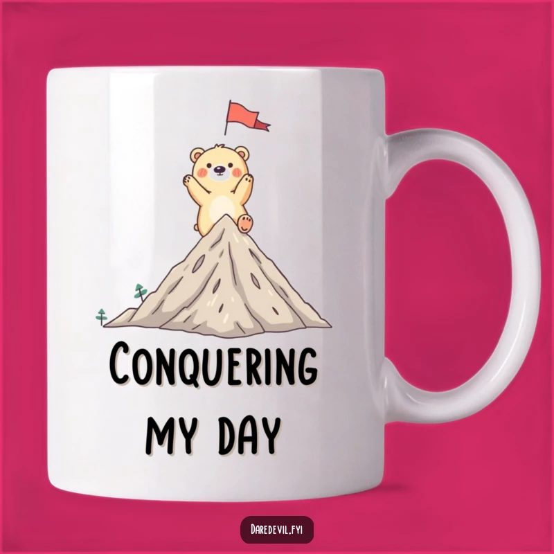 Funny Bear Mug Gift: Triumphant Peak Planter, Perfect Coffee Cup for Explorers!