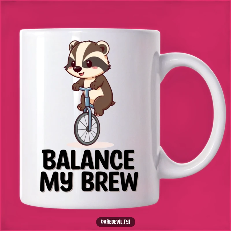 Funny Badger Unicyclist Mug: A Hilarious Test of Balance and Grit!
