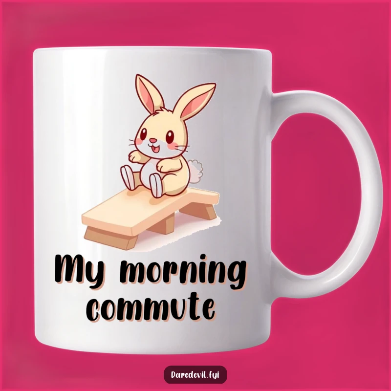 Funny Bunny Ramp Slider Mug: Hilarious Pet Action Design, Perfect Funny Gift