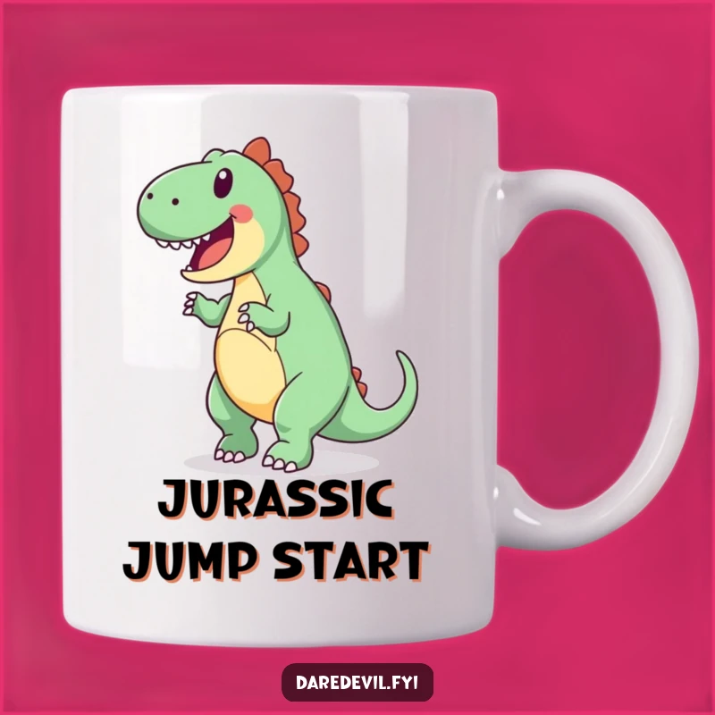Funny Dinosaur Sommersault Mug: Enthusiastic Gift for Dino Lovers
