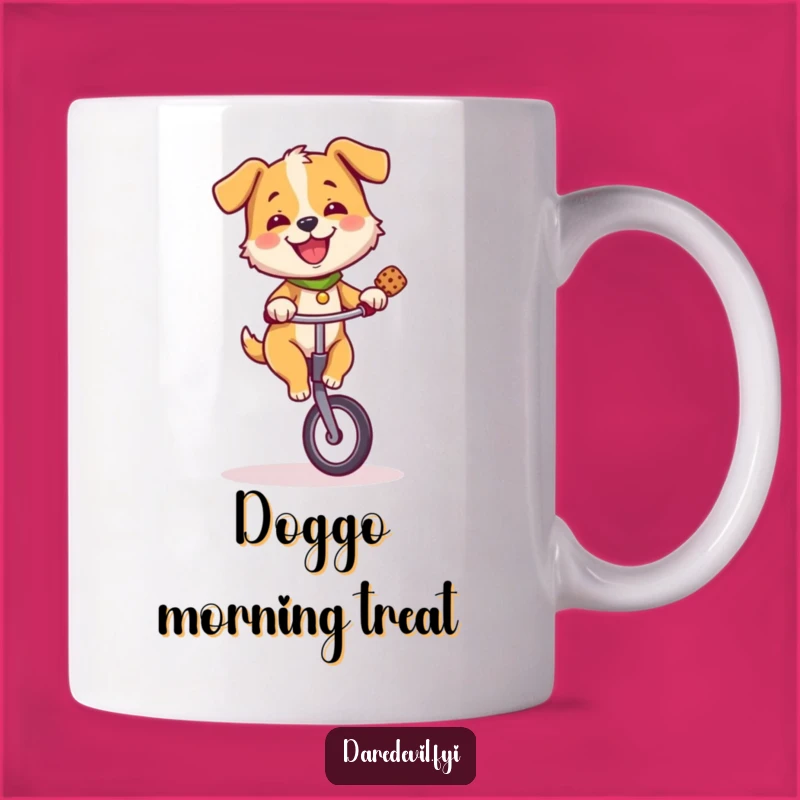 Funny Dog Unicycle Treat Mug - Hilarious Pet Performance Gift for Dog Lovers