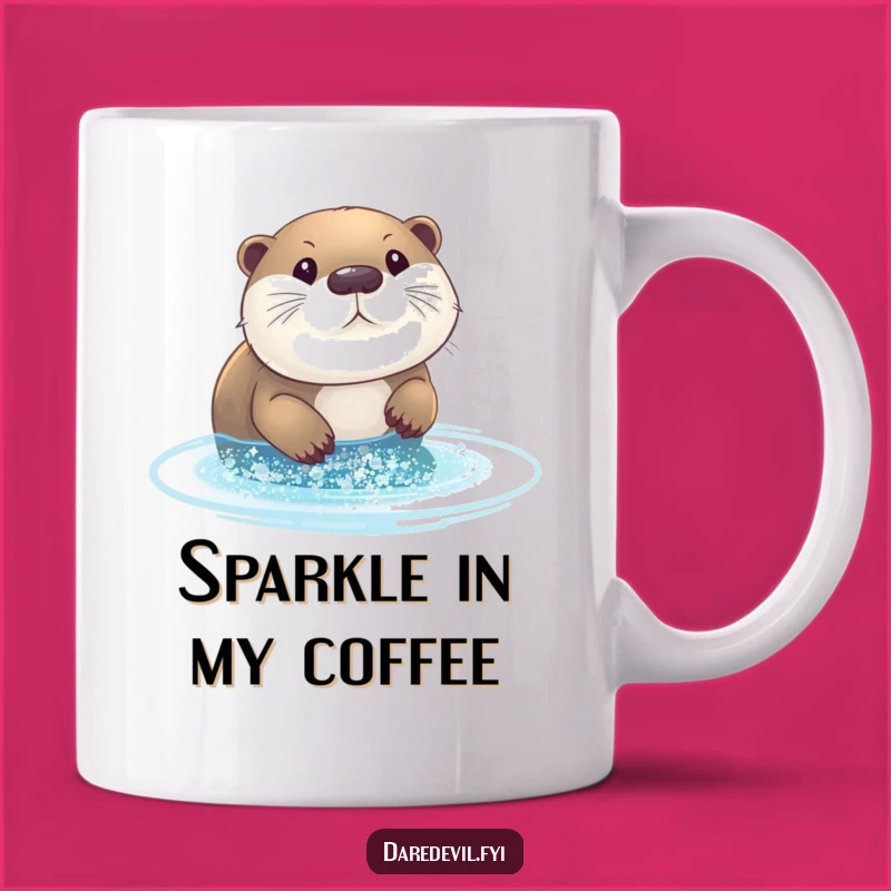 Funny Otter Glitter Dive Mug: Hilarious Aquatic Fun Gift for Animal Lovers, Sparkle & Laugh