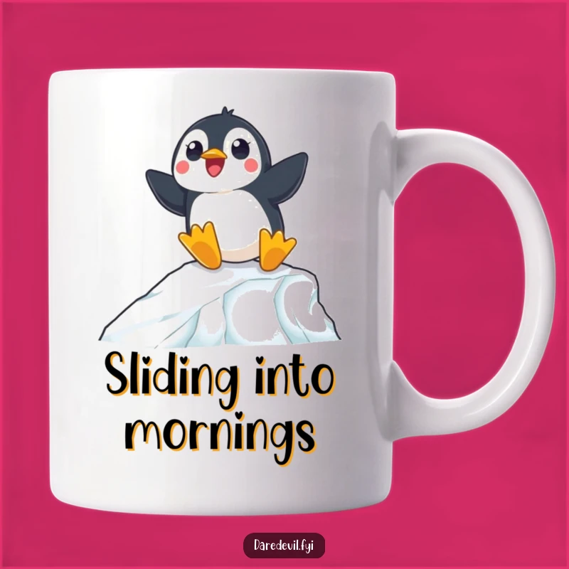 Funny Penguin Ramp Mug: Navigate Life's Slopes with Humor