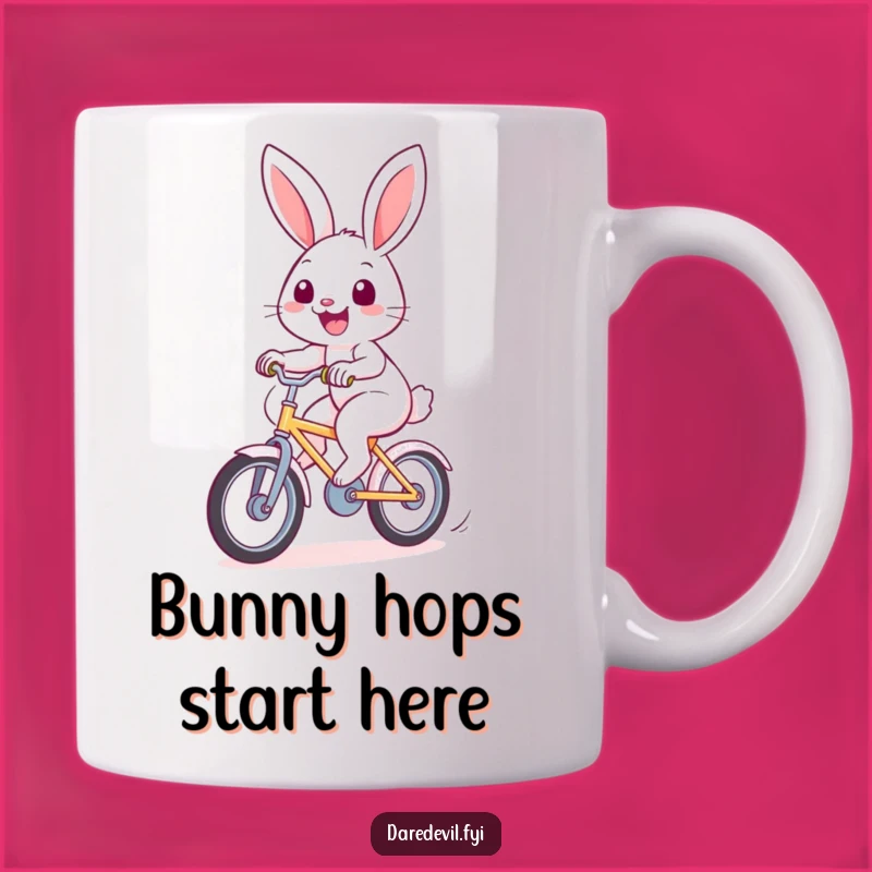 Funny Rabbit Bicycle Mug: Hilarious Speedster Gift for Cute and Cheerful Fun!