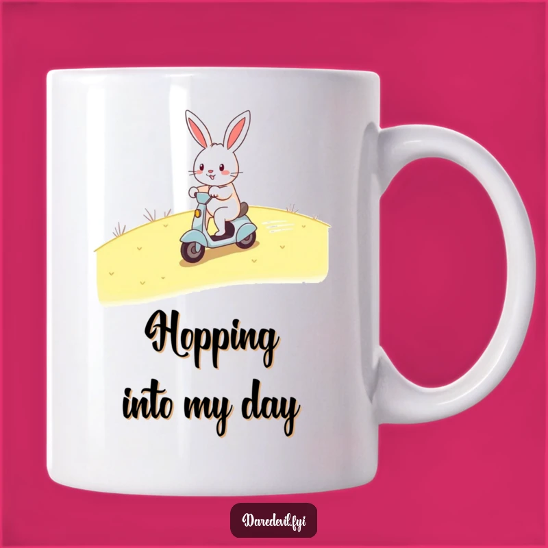 Funny Rabbit Scooter Mug - Cheerful and Hilarious Fast Gift