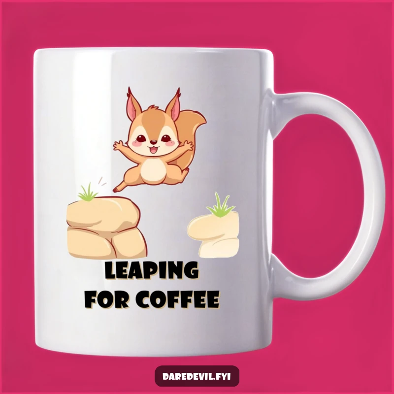 Funny Squirrel Leap Mug: Daring Squirrel Jumps, a Hilarious Funny Gift
