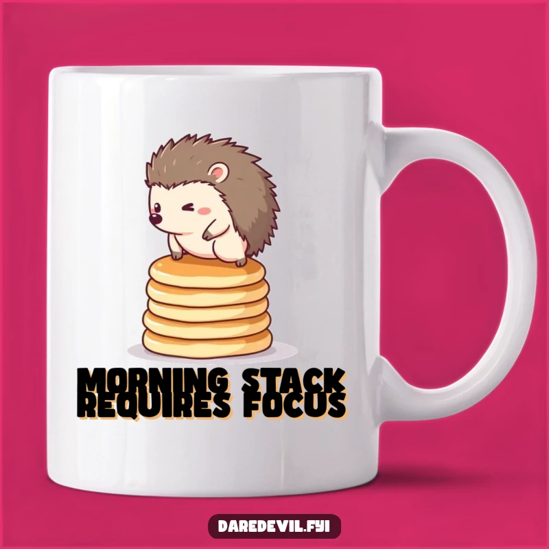 Funny Hedgehog Pancake Balance Mug: Hilarious Breakfast Treat Gift for Animal Lovers