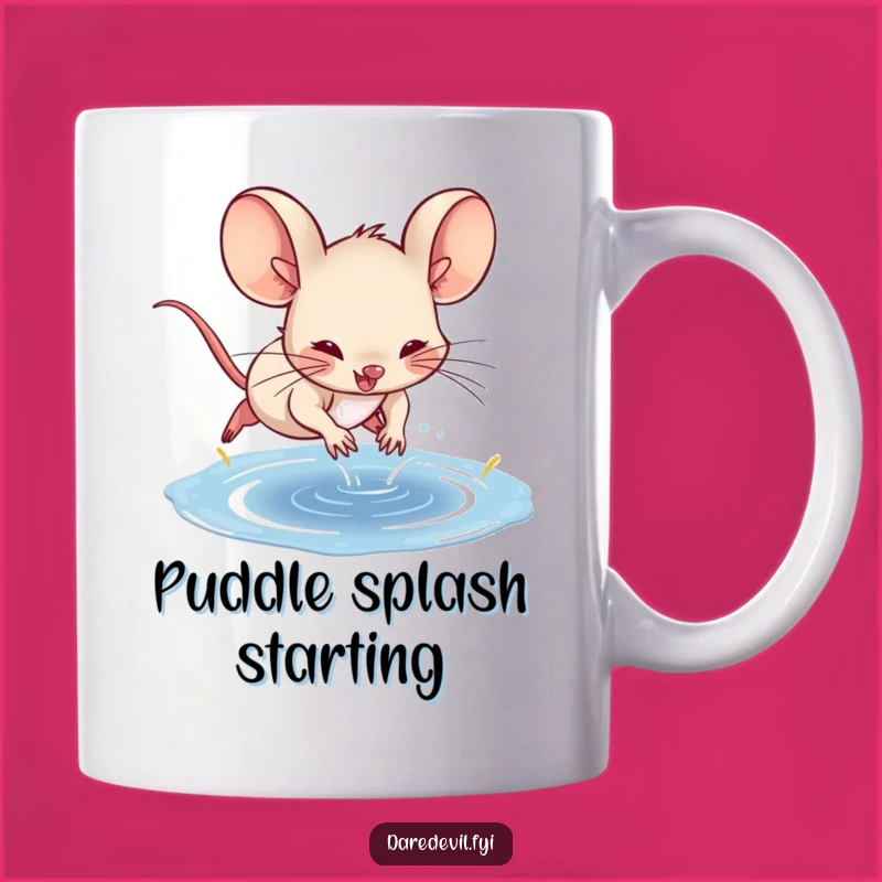 Funny Mouse Puddle Dive Mug - Spunky Animal Adventure Enthusiast Gift