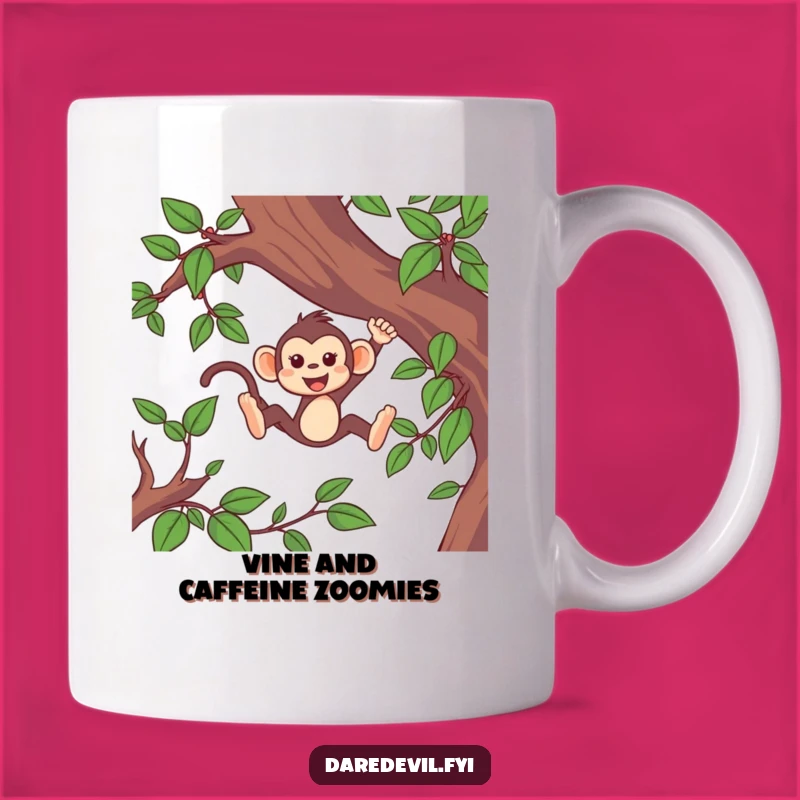 Funny Monkey Vine Swing Mug: High-Speed Primate Action for a Hilarious Gift!