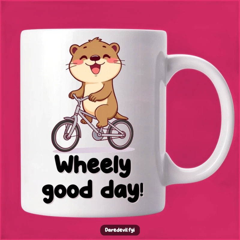 Funny Otter Bicycle Mug: Celebrate Triumphs with a Hilarious Ride Gift