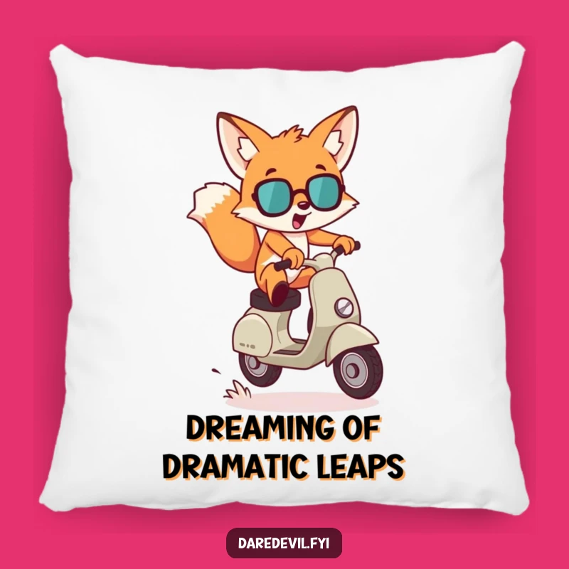 Funny Fox Scooter Pillow: Comfy Cushion with a Hilarious Funny Gift