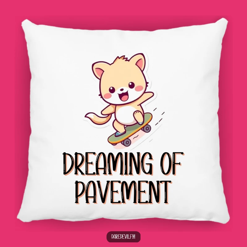 Funny Skater Animal Pillow: Cheerful Character's Ramp Zoom Comfort, Cozy Funny Gift