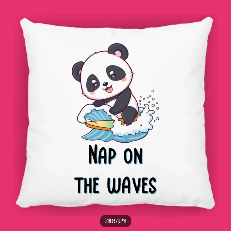 Funny Panda Surf Pillow - Cozy Cushion for Beachy Dreamers