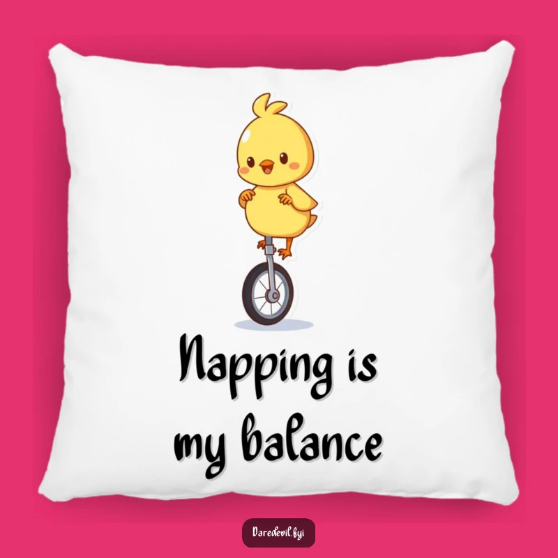 Funny Playful Chick Unicycle Pillow: Soft Bird Cushion, Wonderful Funny Gift