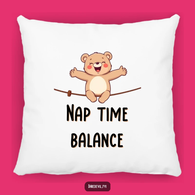 Funny Giggling Bear Tightrope Pillow: Cozy and Hilarious Decor for Comfort!