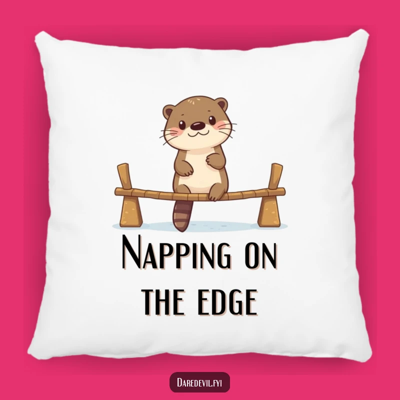Funny Otter Bridge Crossing Pillow: Cozy Comfort with a Hilarious Twist