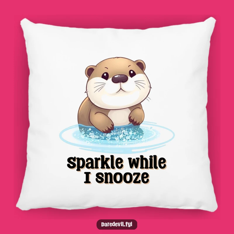 Funny Otter Glitter Pillow: Cozy & Hilarious Accent Decor, Wonderful Funny Gift