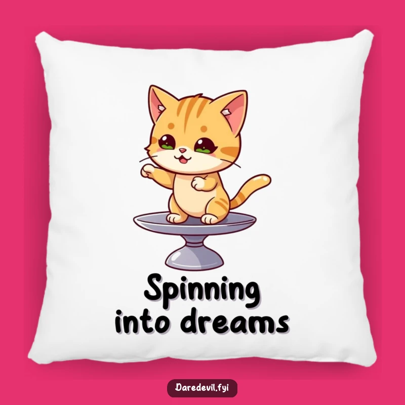Funny Cat Plate Spin Pillow: Comfy Balance for the Ultimate Funny Gift!