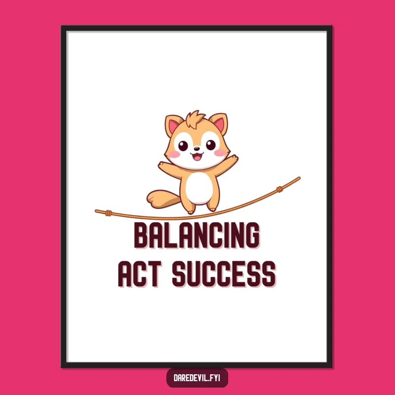 Funny Digital Print - Daring Animal's Balance, Instant Humorous Decor