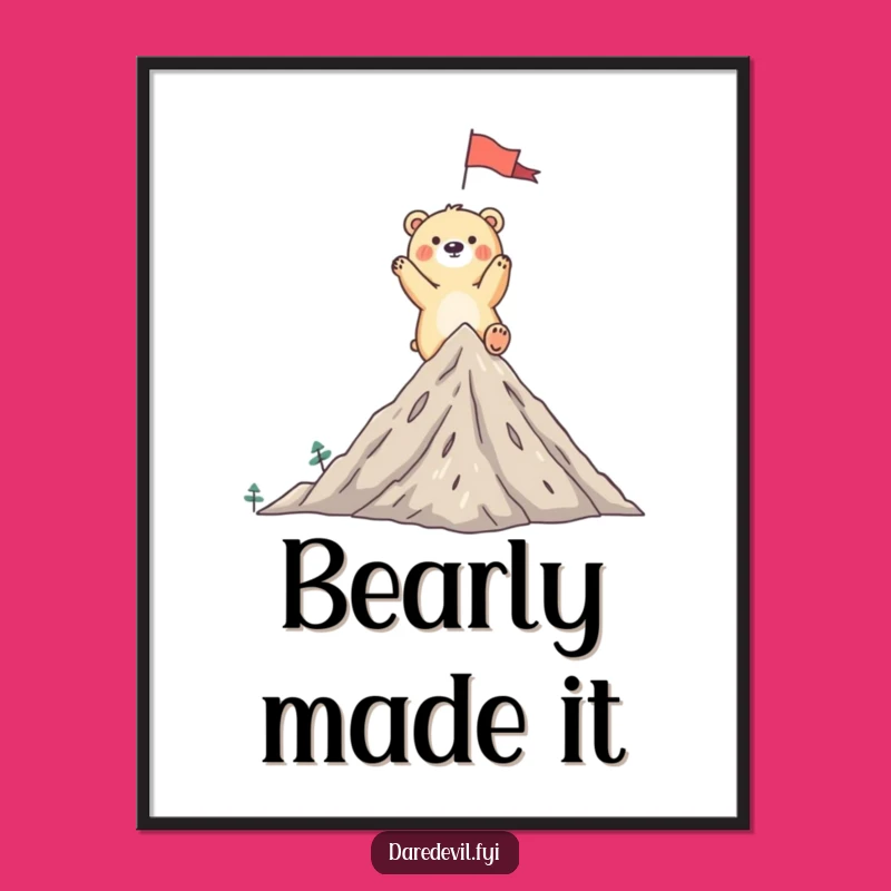 Funny Bear Digital Art: Hilarious Peak Print, Comedic Wall Art Download!