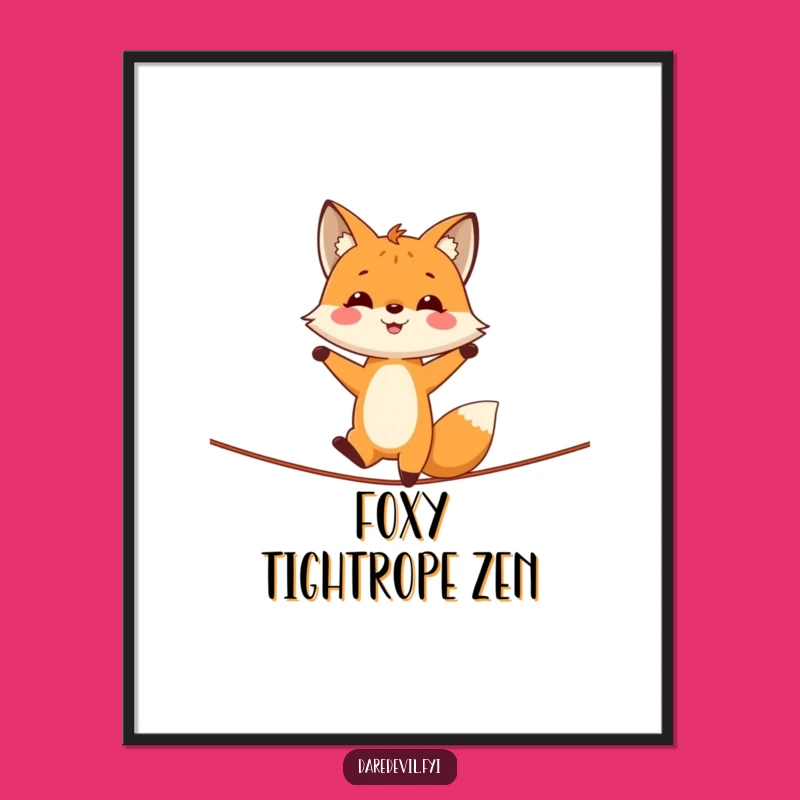 Funny Fox Handstand Tightrope Digital Art - Instant Sophistication and Laughter