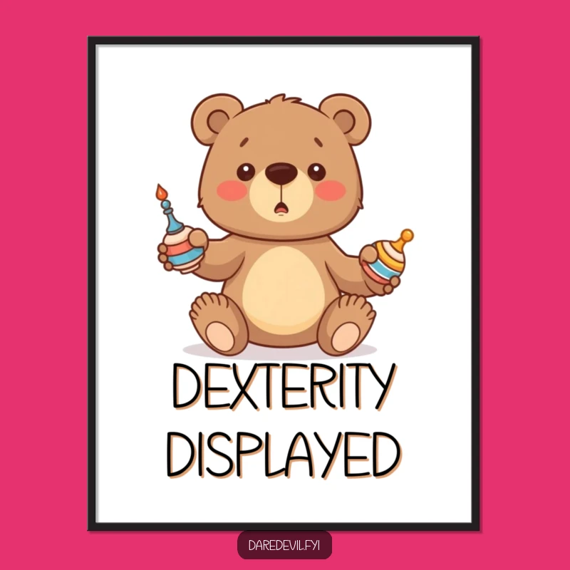 Funny Bear Digital Art: Juggling Cub Download - Instant Whimsical Decor!