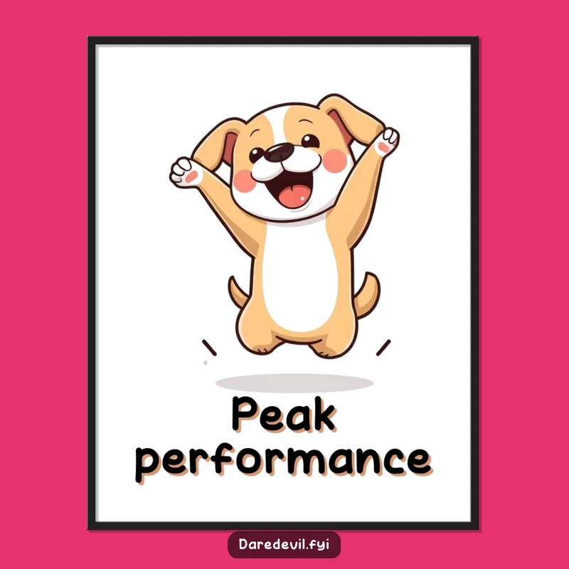 Funny Dog Digital Art: Aerial Flip Download - Instant Action Wall Decor!