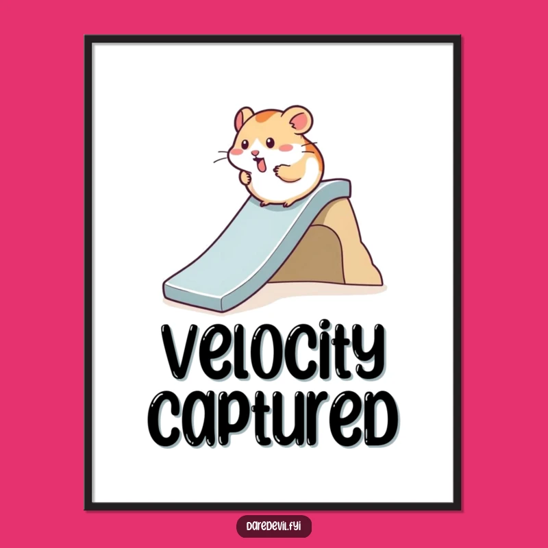 Funny Hamster Digital Art: Speedy Slide Download - Instant Whimsical Decor!