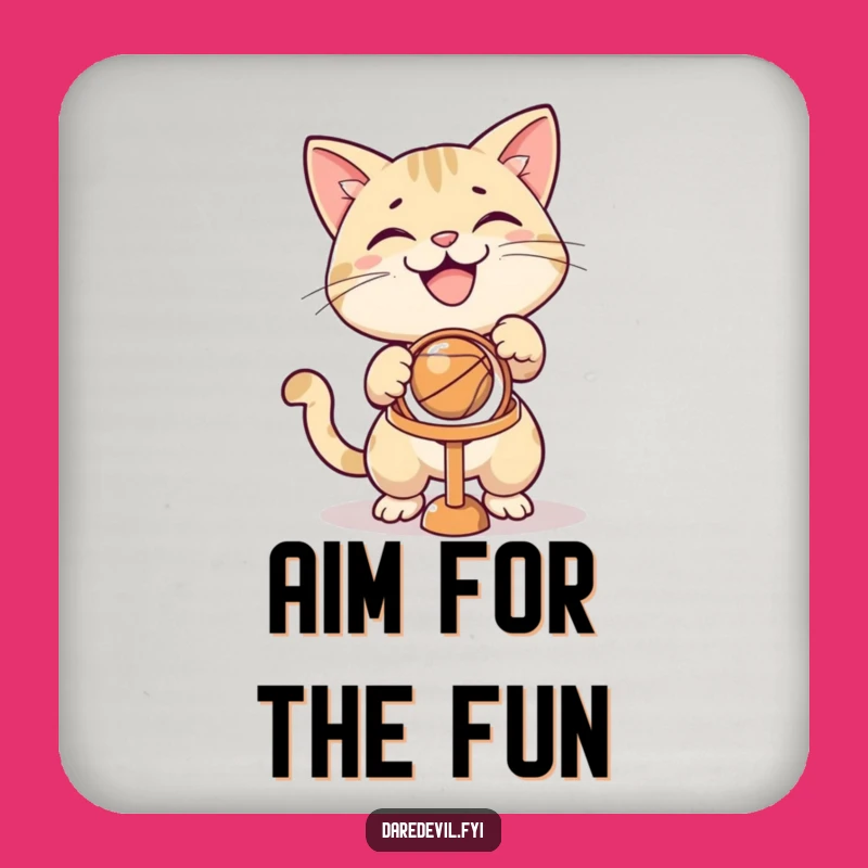 Funny Cat Aim Coaster - Hilarious & Protective Table Accessory