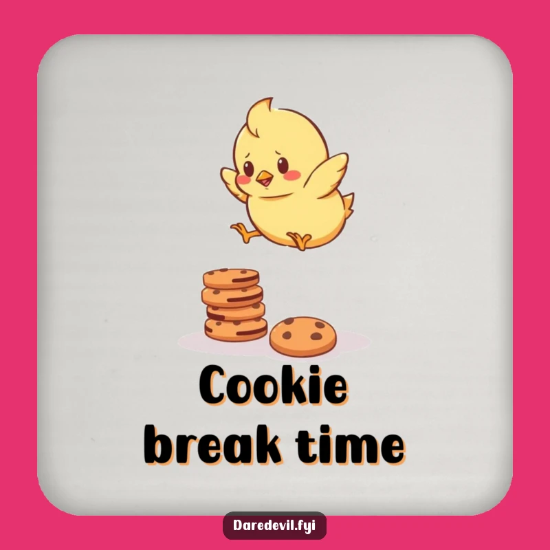 Funny Chick Cookie Jump Coasters - Set of 4 Brave Drink Savers