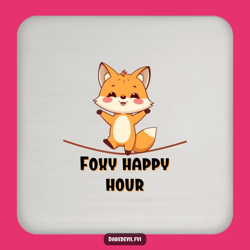 Funny Fox Handstand Tightrope Coaster - Protect Surfaces with Foxy Flair