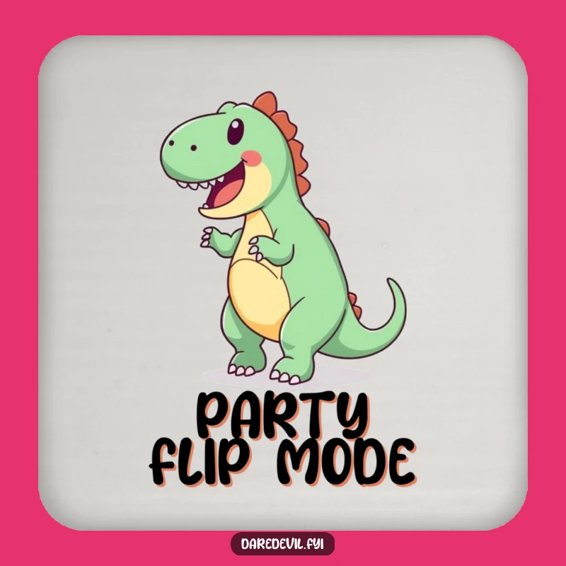 Funny Dinosaur Coaster: Protect Surfaces with Enthusiastic Flips